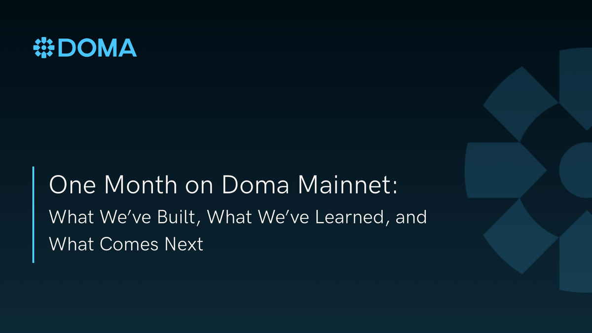 How the Internet Went Onchain: One Month on Doma Mainnet